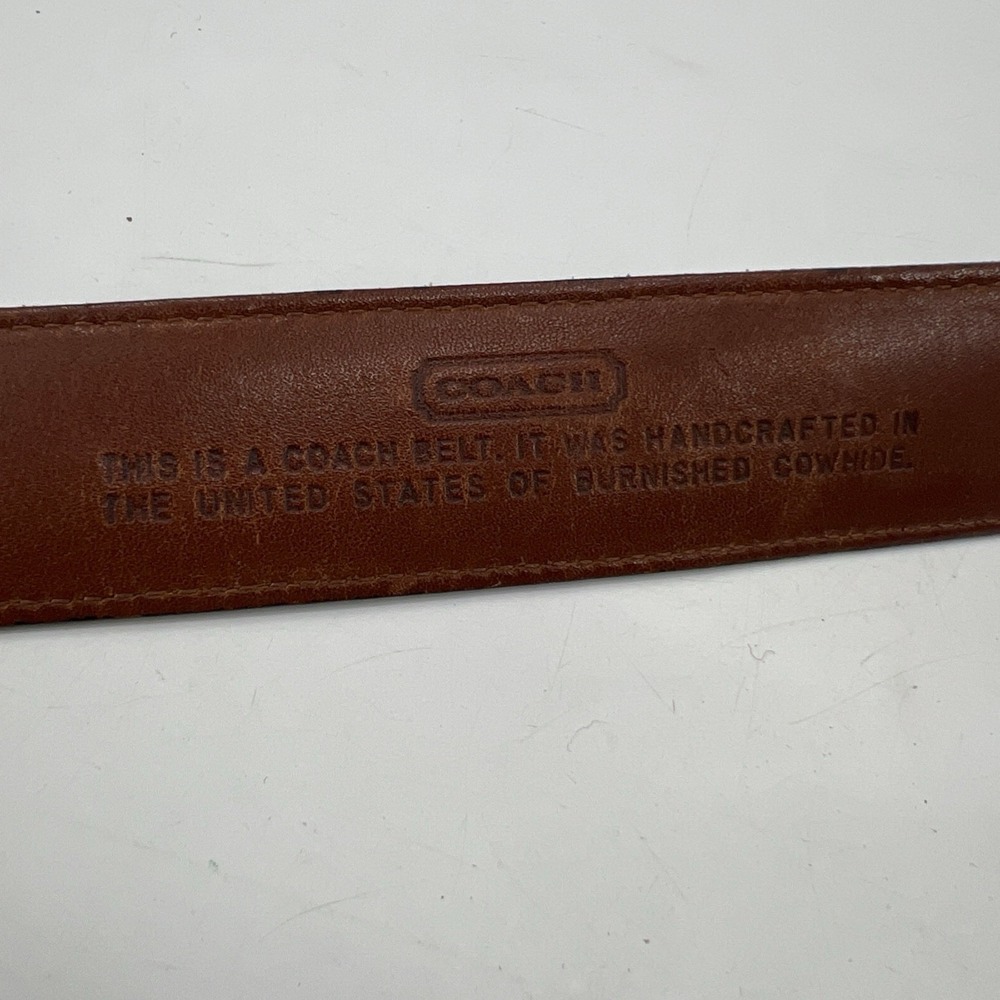 Coach Men 42 Leather Belt Black Silver Vintage USA Handcrafted Burnished Cowhide - Picture 7 of 9